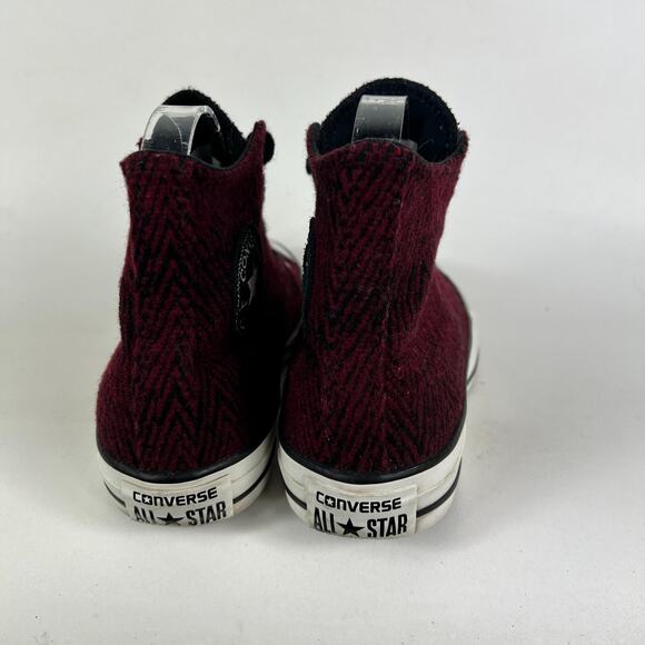 Converse Chuck Taylor All Star High Sneaker Women 7 Red Zig Zag Skateboard Shoes - Picture 7 of 10